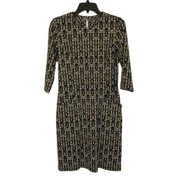 J. McLaughlin Rope Tassel Knot Chain Catalyst Dress Women's Size Medium Catalina - Picture 5 of 14